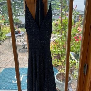 Navy glitter semi formal party dress Windsor NWT